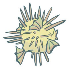 Beige blowfish turned away © Vexels