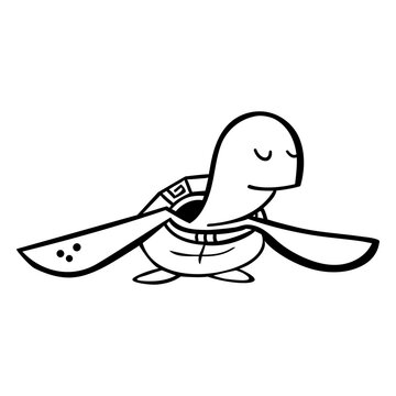 Turtle character stylish stroke