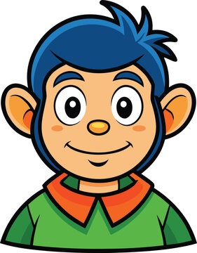  a monkey boy cartoon vector icon vector white background