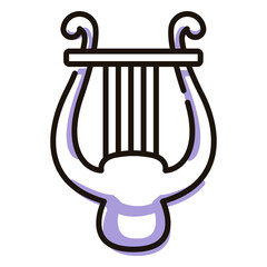 Fototapeta premium Music angel harp instrument icon