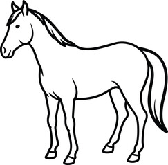 Obraz premium a horse silhouette vector white background
