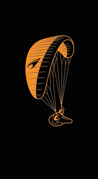 Dynamic Paragliding Illustration Capturing Thrilling Aerial Adventure