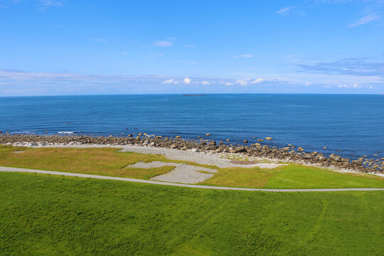 View from Alnes lighthouse on the Atlantic Ocean, Alnes, Norway