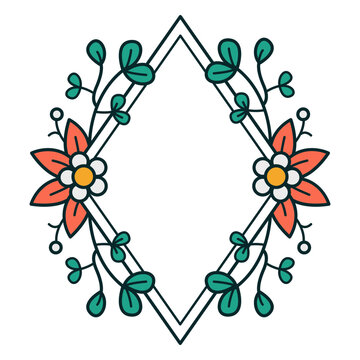 Ornament diamond floral frame