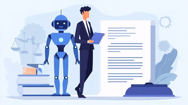 Legal Assistant Collaborating with Lawyers to Review Documents and Manage Workflow in a Modern Office Environment Focusing on Technology and Efficiency