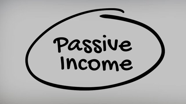 Passive Income Hand Writing Text on Glass Screen