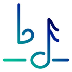 Naklejka premium Flat note symbol gradient stroke