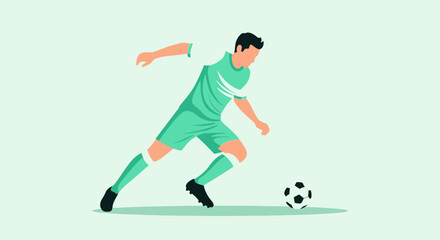 Obraz premium Dynamic Soccer Player Action Illustration with Minimalist Style