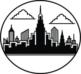 Obraz premium a New York skyline silhouette vector