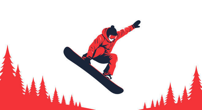 Dynamic Snowboarder Captures Thrill Of Winter Airtime Action