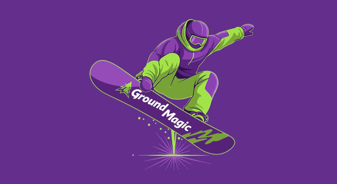 Dynamic Snowboarder Mid-Air Jump Captures Extreme Sports Thrill