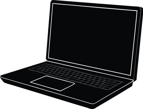 a working laptop silhouette