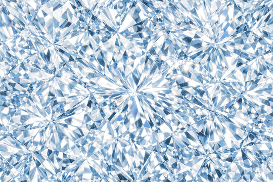 A dazzling abstract pattern of countless faceted diamonds brilliantly reflecting light, creating a sparkling crystal clear texture.
