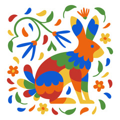 Obraz premium Day of the dead rabbit flat