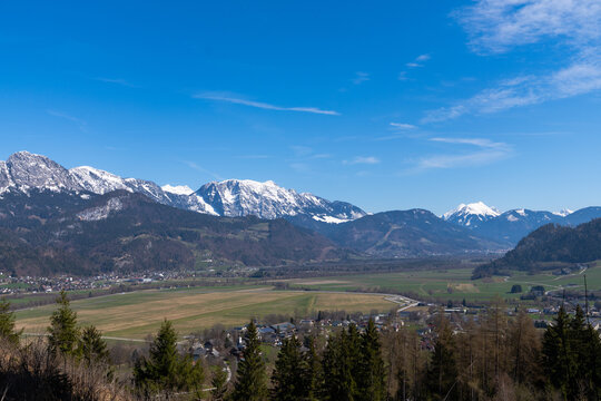 Panoramic View Of Warscheneck And Grosser Pyhrgas From Kulm Mountain in Ennstal, Austria