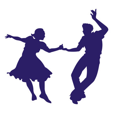 Dancing partners silhouette