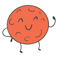 Mars planet cartoon character © Vexels