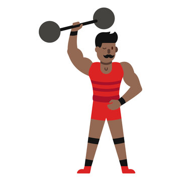 Circus weightlifting man people