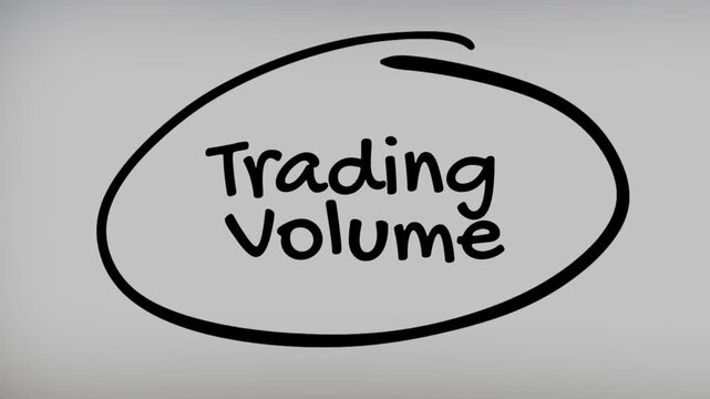 Trading Volume Hand Writing Text on Glass Screen