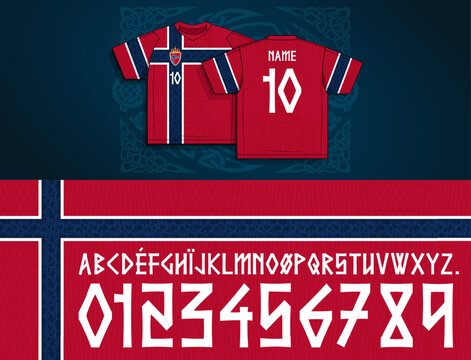 norway font, norway soccer, Angular display typeface inspired by sharp cuts and Nordic geometry. Includes full alphabet and numeric set, ideal for experimental layouts, bold graphics and distinctive 