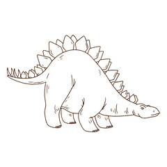 Playful stegosaurus line drawing design © Vexels