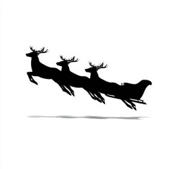 Fototapeta premium Fine Sleigh silhouette flying