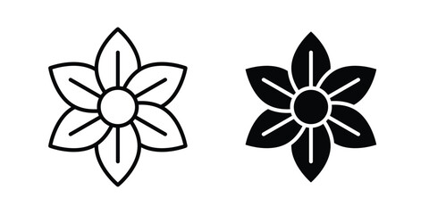 Fototapeta premium Jasmine icon on white background. linear pictogram. Flat symbols