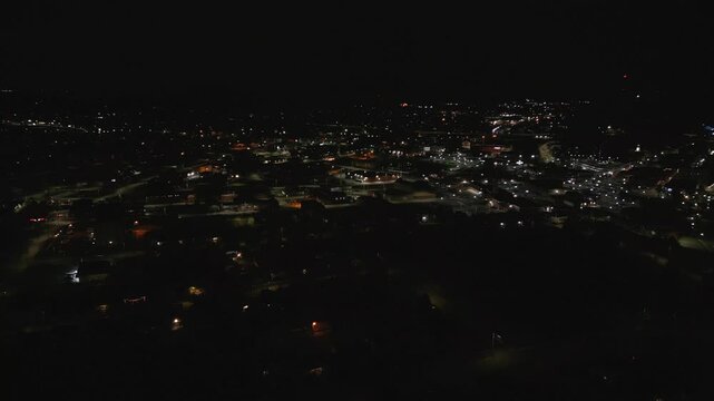 View of Johnson City Tennessee at night 