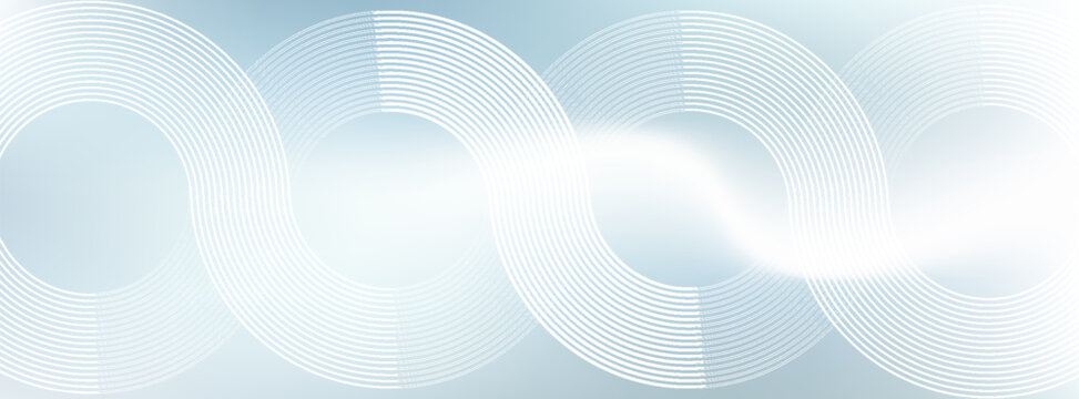 A dynamic abstract background featuring overlapping concentric circular waves and a subtle halftone dot pattern transitioning through cool blues and deep purples.