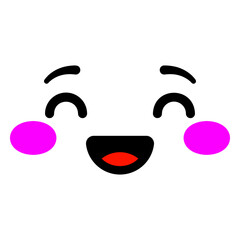 Kawaii laughing face emoji © Vexels