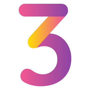 Numbers gradient three