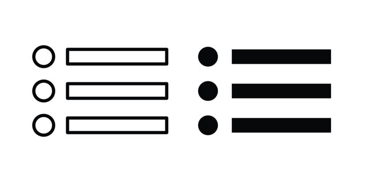 Menu icon on white background. linear pictogram. Flat symbols