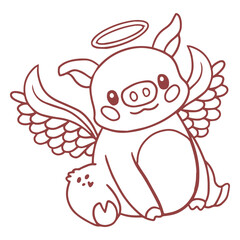 Fototapeta premium Pig stroke angel animals