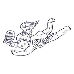 Fototapeta premium Divine toddler cherub