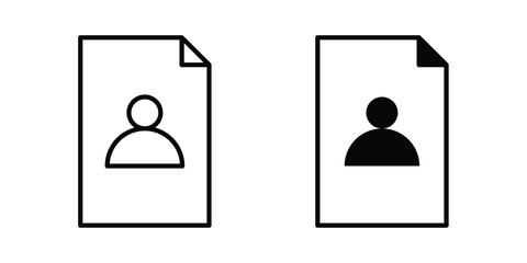 Fototapeta premium Personal documents icon on white background. linear pictogram. Flat symbols