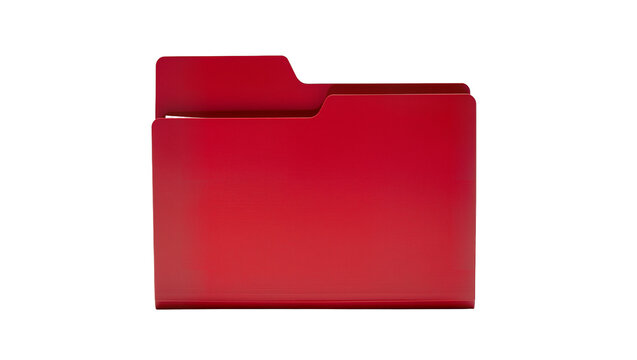 Isolated vibrant red file folder for office document organization and business storage