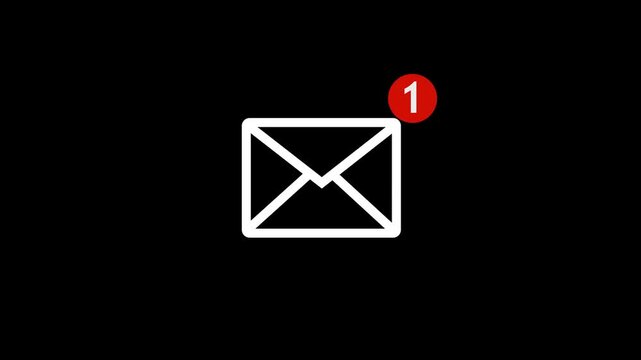 message icon animation. white color message box icon message animation. New message. Mail inbox notification icon animation.4k video animation.