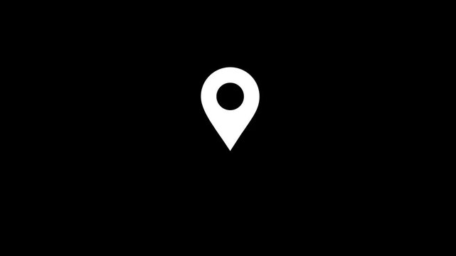 Location map pin pointer red icon 2d marker navigation symbol on transparent background.4K video animation.