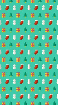 クリスマスモチーフのフラットなループアニメーション背景