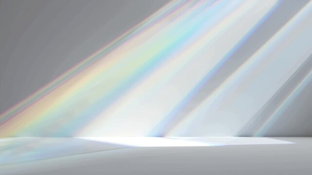 Abstract light rays moving textured wall interior light rays stained glass windows on concrete wall Aesthetic cinematic light rays moving neutral wall serene atmosphere, perfect for stylish background