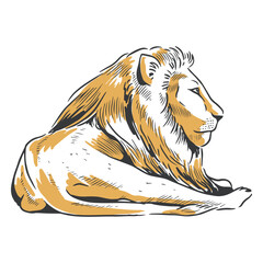 Lion duotone laying © Vexels
