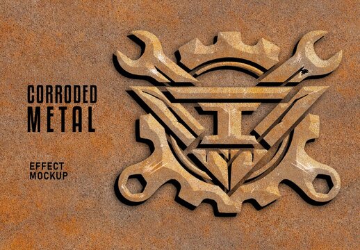 Corroded Metal Effect Mockup