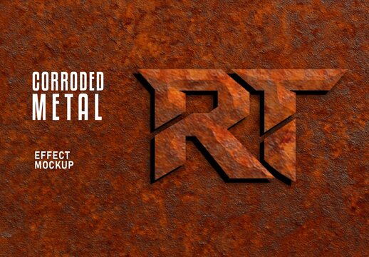 Corroded Metal Effect Mockup