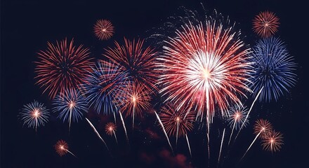 Fototapeta premium Spectacular fourth of july fireworks display illuminates the night sky with vibrant colors