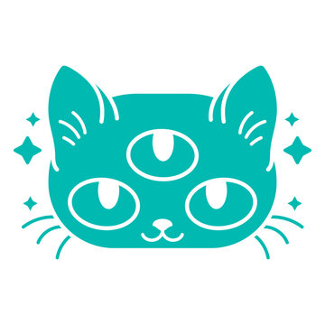 Psychedelic three-eyed cat
