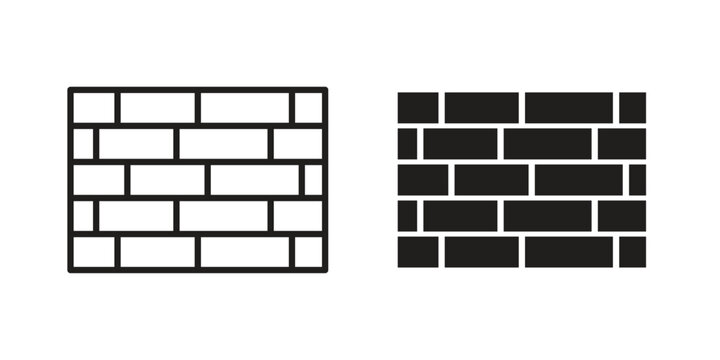 Wall icon on white background. linear pictogram. Flat symbols