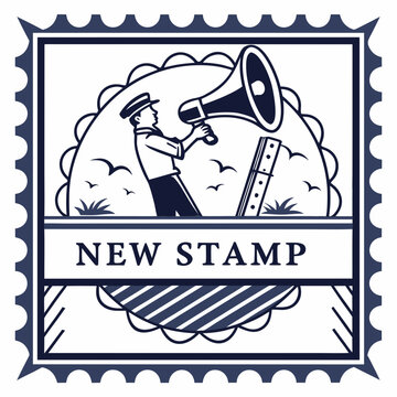 Vintage Postage Stamp Vector Set