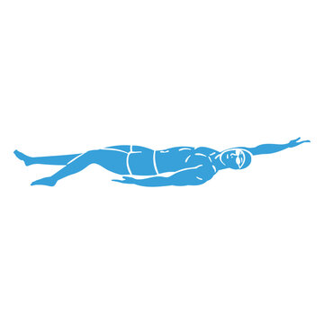 A swimmer in mid-stroke