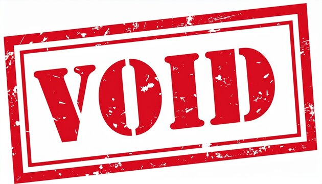 Red void stamp distressed texture invalid document