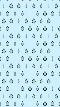 かわいい雨粒が降るループアニメーション背景